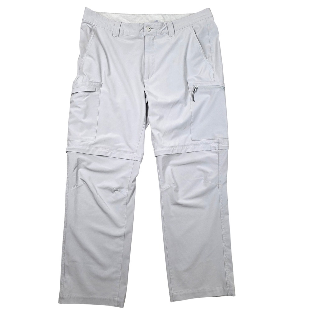 Columbia PFG Mens Convertible Hiking Pants Zip Legs Grey Gorpcore Fishing 38x30